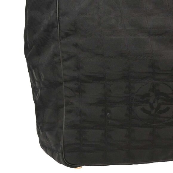 Chanel Black Jacquard Nylon Travel Line Tote Handbag 115945 - Picture 3 of 9